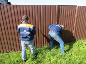 Забор из профнастила с утрамбовкой щебнем 79 метров фото в Горячем Ключе